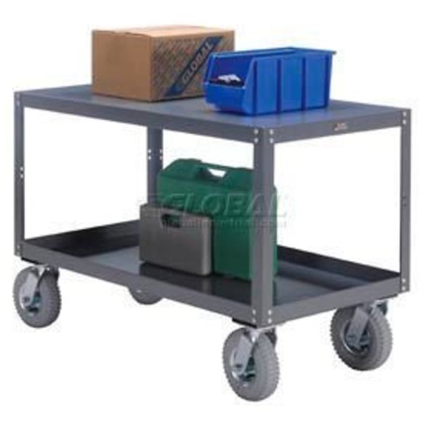 Global Equipment Portable Steel Table, 2 Shelves, 24"Wx36"Lx33-1/2", 1200 Lbs. Cap. 579230